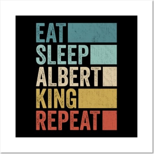 Funny Eat Sleep Albert King Repeat Retro Vintage Posters and Art